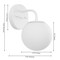 Jonathan Y Louis Parisian Globe 5.75" 1-Light Metal/Frosted Glass Modern Contemporary LED Vanity Light, White JYL3534D - alternate 5