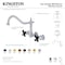 Kingston Brass Two-Handle Wall Mount Kitchen Faucet, Brushed Brass KS1287PKX - alternate 4