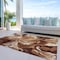 Homeroots 3' X 5' Orange Copper And Ivory Abstract Washable Indoor Outdoor Area Rug 587482 - alternate 3