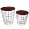 Lavish Home Set of 2 End Tables Nesting Tables with Removable Wood Tops, Metal Basket Bases 80-ENDTBL-23 - alternate 5