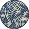 Homeroots 5' Navy Blue And Beige Round Palm Leaf Indoor Outdoor Area Rug 546650 - alternate 1