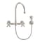 Whitehaus Collection Vintage III Plus Wall Mount Faucet with a  Long Gooseneck Swivel Spout, and Solid Brass Side Spray WHKWCR3-9301-NT-PN - alternate 2