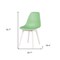 Homeroots Set of Four Mint Green and White Heavy Duty Plastic Dining Side Chairs 565189 - alternate 3