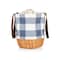 Picnic Time Family Of Brands Coronado Canvas and Willow Basket Tote, Blue & White with Beige Accents 203-00-301-000-0 - alternate 4