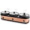 Megachef Triple 2.5 Quart Slow Cooker and Buffet Server in Copper and Black with 3 Cooking Pots MC-1210 - alternate 4