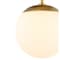 Jonathan Y Marcel Bistro 7.75" 1-Light Bohemian Farmhouse Iron/Frosted Glass LED Semi Flush Mount, Brass Gold/Wh JYL7499A - alternate 6