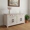 Homeroots 79in White Distressed Solid Wood Paneled Four Drawer Sideboard with Four Doors 634327 - alternate 5