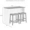 Crosley Clifton Kitchen Island W/Uph Saddle Stools KF30071WH-BK - alternate 4