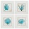 Homeroots Set of Four 21" Blue Coral White Frame Wall Decor, 4PK 365887 - alternate 3