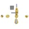 Kingston Brass Three-Handle Bidet Faucet with Knurled Handle and Brass Pop-Up, Polished Brass KB6322KPS - alternate 1