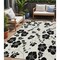 Homeroots 5' X 8' Ivory And Black Floral Washable Indoor Outdoor Area Rug 600007 - alternate 1