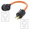 Ac Works Plug Adapter, STW, 6-30R, L6-30P, 1.5 ft., Orange L630630-018 - alternate 2