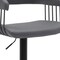Homeroots Gray and Black Faux Leather with Metal Swivel Adjustable Height Bar Chair 534473 - alternate 5