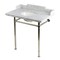 Kingston Brass 36-Inch Carrara Marble Console Sink with Stainless Steel Legs, 8-Inch, 3-Hole KMS36228M86 - alternate 1