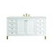 James Martin Vanities Chicago 60 in. Single Vanity, Glossy White, w/ 3 CM Lime Delight Silestone Top 503-V60S-GW-3LDL - alternate 1