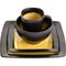 Gibson Elite Ocean Paradise 16 Piece Soft Square Stoneware Dinnerware Set in Amber 101783.16RM - alternate 5