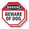 Signmission Warning Beware of Dog, 10 inch X 10 inch, Plastic Sign, 2PK OC-P-2PACK-10-49 - alternate 1