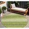 Homeroots 8' Lime Green Ivory And Black Round Abstract Washable Indoor Outdoor Area Rug 599978 - alternate 1