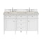James Martin Vanities Brittany 60" Double Vanity in Bright White, w/ 3 CM Siberian Silestone Top 655-V60D-BW-3SFR - alternate 1