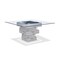 Homeroots 59" Clear And Gray Square Glass And Solid Wood Pedestal Base Dining Table 320783 - alternate 5