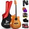 Pyle Steel String Acoustic Guitar Kit, 41 in Full Size Cutaway with Ashtree Top, Open Pore Finish PGA480CBS - alternate 1