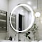 Fab Glass And Mirror LED Round Bathroom Mirror, Wall Mounted Vanity Makeup Mirror with Anti Fog, Dimmable Touch Butt HC28RD - alternate 1