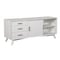 Homeroots 64in White Mahogany Solid Wood Enclosed and Open Storage TV Stand 404263 - alternate 3