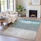 Homeroots 5' X 8' Teal Blue And Gray Abstract Washable Indoor Outdoor Area Rug 632060 - alternate 3