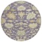 Homeroots 8' Eggplant Beige And Green Round Floral Washable Indoor Outdoor Area Rug 605201 - alternate 7