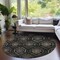 Homeroots 8' Black Gray And Brown Round Medallion Washable Indoor Outdoor Area Rug 587694 - alternate 5