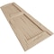 Ekena Millwork Pecky Cypress 2 Equal Flat Panel w/Elliptical Top Faux Wood Shutters, 12"W x 36"H (32" Low Side) SHUFPL12X36PCPR - alternate 6