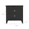 Homeroots 24" Black Wood Two Drawer Nightstand 478276 - alternate 4