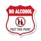Signmission No Alcohol Shield Sign No Alcohol Past T, 12 Inch X 12 Inch, Aluminum Metal Sign SHI-A-12-390 - alternate 1