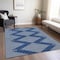 Homeroots 3' X 5' Navy Blue And Ivory Geometric Washable Indoor Outdoor Area Rug 598598 - alternate 5