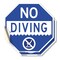 Signmission No Diving, 4 inch X 4 inch, Vinyl Decal, 2PK OC-D-2PACK-4-130 - alternate 1