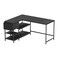 Homeroots 55" Black Wood and Stainless Steel L Shape Computer Desk 723783 - alternate 3
