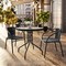 Flash Furniture Round Glass Table w/2 Blk Rattan Chrs, Rnd, 28", Aluminum, Glass, Metal, Plastic, Rattan, Clear TLH-087RD-037BK2-GG - alternate 10