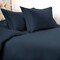 Homeroots Navy Blue King Cotton Blend 1200 Thread Count Washable Duvet Cover Set 528202 - alternate 4