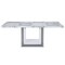 Homeroots 79" Light Gray and White Marble and Wood Pedestal Base Dining Table 564903 - alternate 1