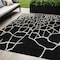 Homeroots 5' X 8' Black And Beige Abstract Washable Indoor Outdoor Area Rug 601105 - alternate 1