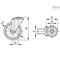Elesa 452716 Castors steel bracket, Thermoplastic rubber coating plate bracket and centre 452716 - alternate 2