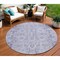Homeroots 8' Lavender Purple And Gray Round Oriental Washable Indoor Outdoor Area Rug 582094 - alternate 1