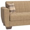 Homeroots 84" Brown Chenille Convertible Futon Sleeper Sofa With Toss Pillows And Storage 607119 - alternate 4