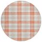 Homeroots 8' Coral And Beige Round Plaid Washable Indoor Outdoor Area Rug 601322 - alternate 7