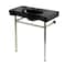 Kingston Brass 36" Ceramic Console Sink with Stainless Steel Legs, 8-Inch, 3-Hole, Black/Polished Nickel KVPB36198K86 - alternate 1