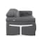 Homeroots 73in Dark Gray and Black Italian Leather Power Reclining Loveseat 720487 - alternate 6