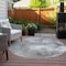 Homeroots 8' Beige Tan And Gray Round Abstract Washable Indoor Outdoor Area Rug 577753 - alternate 5