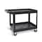 Luxor Utility Cart, (2) Shelf, Heavy Duty, SP5, High Density Polyethylene, 500 lb. Load Capacity, 2 Shelves XLC11SP5-B - alternate 2
