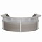 Linea Italia Curved Reception Desk 4 Units, Clear Panel, 142 inW x 107 inD, Ash ZUD318 - alternate 1