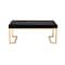 Homeroots 40in Black and Champagne Upholstered Faux Fur Bench 286427 - alternate 1